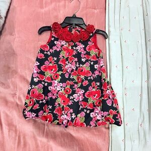 The Children's Place Floral Dress - Red and Black